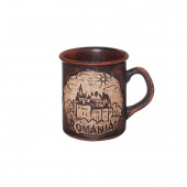 Чашка Европейская, тематический ангоб Дракула (Romania), 300мл (красная глина)