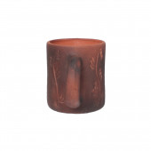 Чашка Кривая (внутри глазурь), 450мл (красная глина)