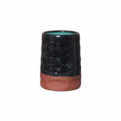 Стакан двухцветный, чёрный+бирюзовый с точками, 350мл (красная глина)