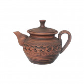 Чайник заварочный Домашний, декор, 700мл (красная глина)