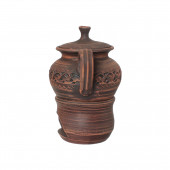 Чайник заварочный на камине Домашний, декор, 700мл (красная глина)