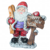 Садовая фигура Санта-Клаус с лыжами (Happy New Year) (Гипс)