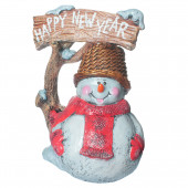 Садовая фигура Снеговик средний №1 (Happy New Year) (Гипс)