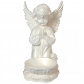 Сувенир Ангел с чашей снизу белый (Гипс)