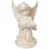 Сувенир Ангел с чашей сверху белый (Гипс)
