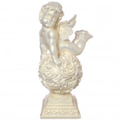 Сувенир Ангел на резном шаре, перламутр (69) (Гипс)
