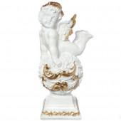 Сувенир Ангел на резном шаре,большой золото(69) (Гипс)