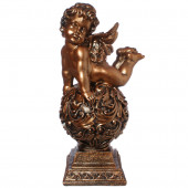 Сувенир Ангел на резном шаре, большой бронза(69) (Гипс)