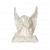Сувенир Ангел с книгой маленький, перламутр (68) (Гипс)