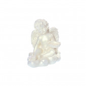Сувенир Ангел с подсвечником, малый перламутр(77) (Гипс)