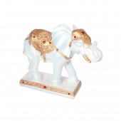 Сувенир гипсовый Слон со стразами, белый (Гипс)