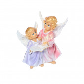 Сувенир Ангелы-пара с книгой, цветной (Гипс)
