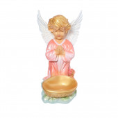Сувенир Ангел с чашей снизу, цветной (Гипс) - персиковый