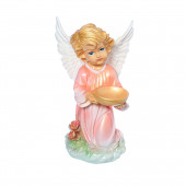 Сувенир Ангел с чашей сверху, цветной (Гипс) - персиковый