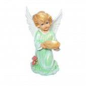 Сувенир Ангел с чашей сверху, цветной (Гипс) - салатовый