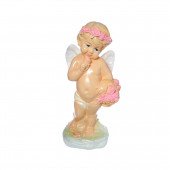 Сувенир Ангел-девочка с корзиной, цветной (Гипс)