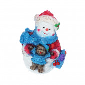 Сувенир Снеговик с мишкой (Гипс)