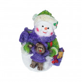 Сувенир Снеговик с мишкой (Гипс)