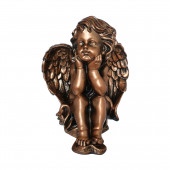 Сувенир Ангел думающий, большой, бронза(60) (Гипс)