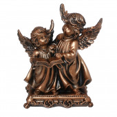 Сувенир Ангелы-пара с книгой №2, бронза (90) (Гипс)