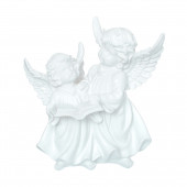 Сувенир Ангелы-пара с книгой, белый (Гипс)