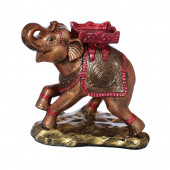 Сувенир Слон с седлом №2, рисованный, бронза (Гипс)
