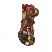 Сувенир Слон с седлом №2, рисованный, бронза (Гипс)