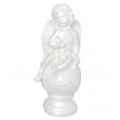 Сувенир Ангел на шаре №3, большой, перламутр (Гипс)