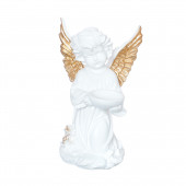 Сувенир Ангел с чашей, большой, бело-золотой (Гипс)
