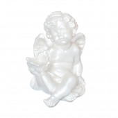 Сувенир Ангел с чашей сидячий, перламутр (Гипс)