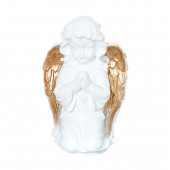Сувенир Ангел молящийся, большой, бело-золотой (Гипс)