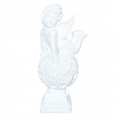 Сувенир Ангел на шаре №2, большой, белый (Гипс)
