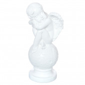 Сувенир Ангел на шаре со звёздами, белый (Гипс)