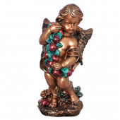 Сувенир Ангел с яблоками, огромный, рисованный, бронза (Гипс)