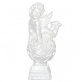 Сувенир Ангел на шаре №2, большой, перламутр (Гипс)