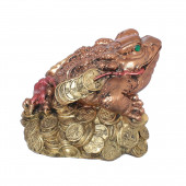 Сувенир гипсовый Жаба-феншуй средняя, рисованная, бронза (Гипс)