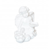 Сувенир Ангел с подсвечником малый, белый (Гипс)