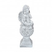 Сувенир Ангел на шаре с голубем, камень серый (Гипс)