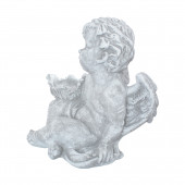 Сувенир Ангел с подсвечником большой, камень серый (Гипс)