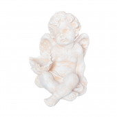 Сувенир Ангел с подсвечником большой, камень бежевый (Гипс)