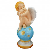 Сувенир Ангел на шаре со звёздами, декор (Гипс)