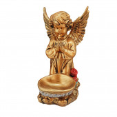 Сувенир Ангел с чашей внизу, большой, декор, бронза (Гипс)