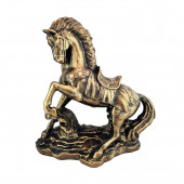 Сувенир гипсовый Конь на дыбах, цветной, золотая бронза (Гипс)