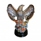 Сувенир Орёл огромный со змеёй крылья, цветной, бронза (Гипс)