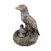 Сувенир Орёл с орлятами в гнезде, бронза (Гипс)