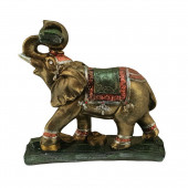 Сувенир гипсовый Слон на деньгах, цветной, бронза (Гипс)