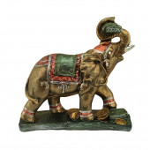 Сувенир гипсовый Слон на деньгах, цветной, бронза (Гипс)