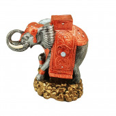Сувенир гипсовый Слон на Камнях, красный, декор (Гипс)