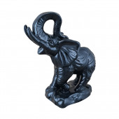Сувенир гипсовый Слон на подставке №3, чёрный (Гипс)