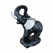 Сувенир гипсовый Слон на подставке №3, чёрно-белый (Гипс)